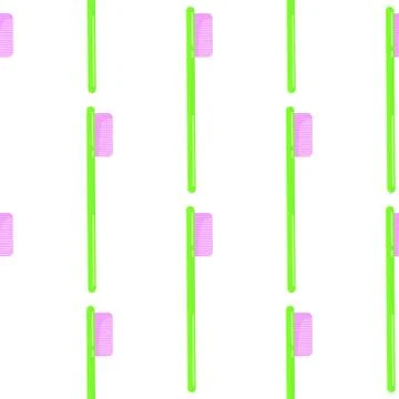 Green toothpaste in flat style seamless pattern on white background. Illustrazione stock