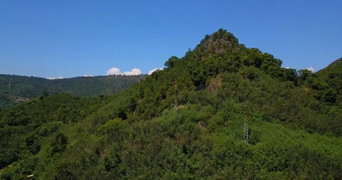 GREEN TOP MOUNTAIN BLUE SKY Stock Footage 91974959