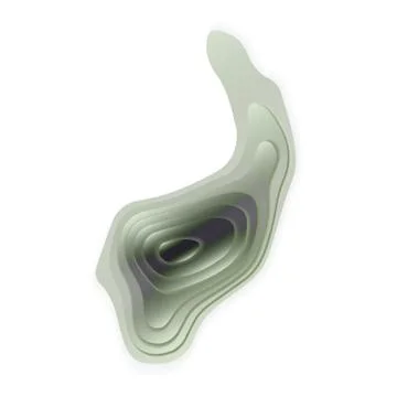 Green topographic 3D map logo Illustrazione stock