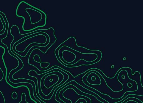 Green topographic map lines vector background Stock Illustration