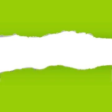 Green torn paper borders background Stock Illustration