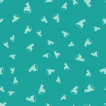 Green Tornado icon isolated seamless pattern on green background.  Vector 库存插图