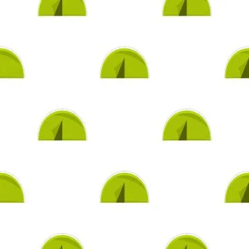 Green touristic camping tent pattern flat Stock Illustration