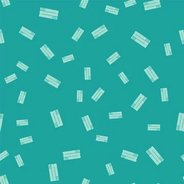 Green Towel stack icon isolated seamless pattern on green background.  Vector Illustrazione stock