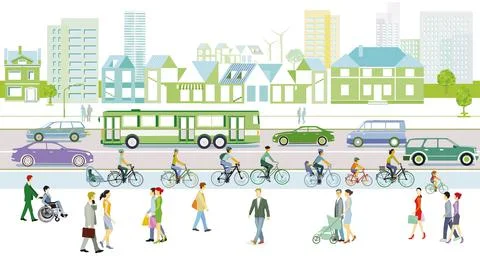 Green-Town Stock Illustration