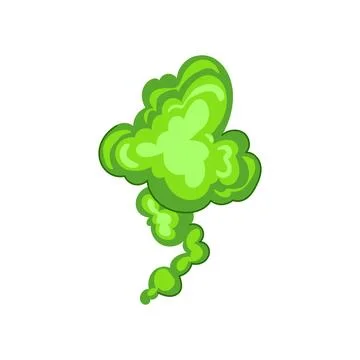 Green toxic gas cloud representing bad odor or pollution Stock Illustration
