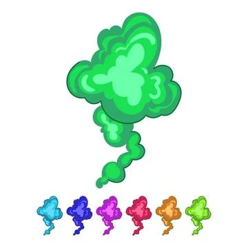 Green toxic gas cloud representing bad odor or pollution graphic Stock Illustration