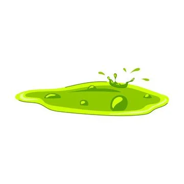Green toxic liquid puddle with splashing effect Stock Illustration