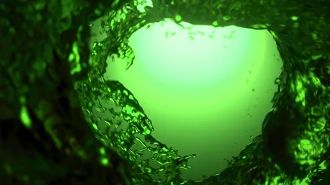 Green toxic liquid vortex tunnel animation. 3d loop animation 4k Stock Footage 319912214