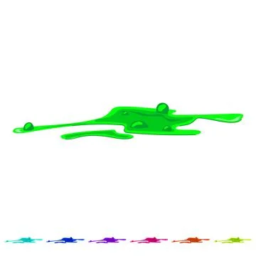 Green toxic slime creating hazardous puddle spill graphic Stock Illustration