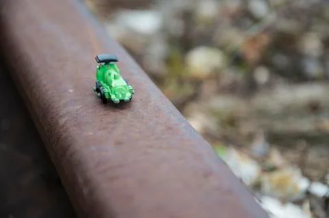 Green toy train Stock Photos