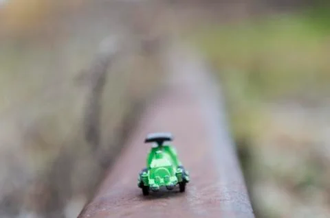 Green toy train Stock Photos