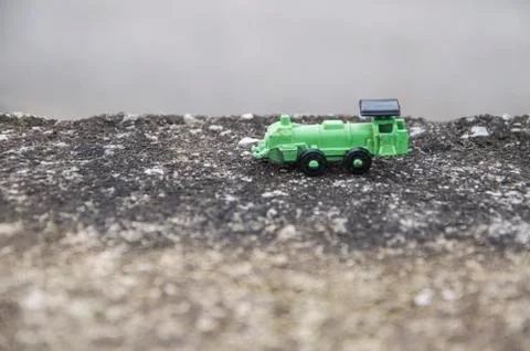 Green toy train Stock Photos
