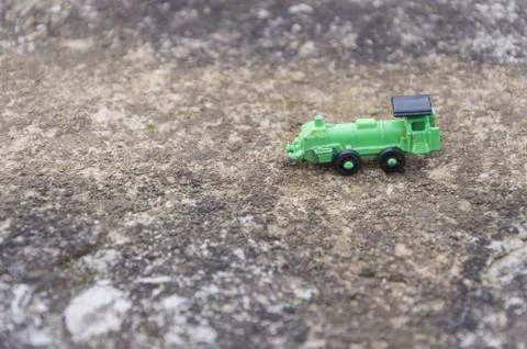 Green toy train Stock Photos