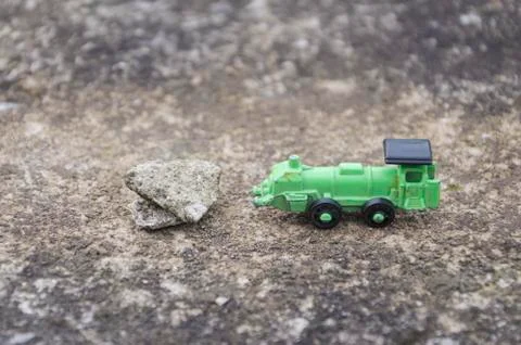 Green toy train Stock Photos