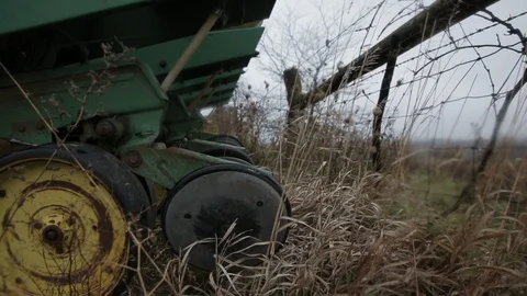  Green Tractor Close Up Field Stock Footage 92433853