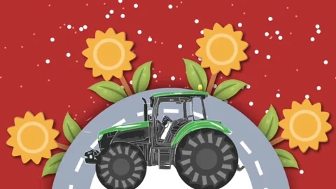 Green tractor Stock Footage 322528896