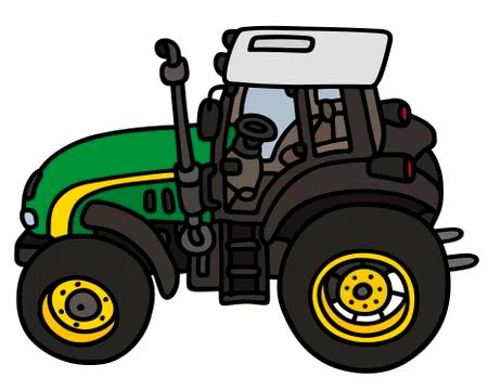 Green tractor Stock Illustration