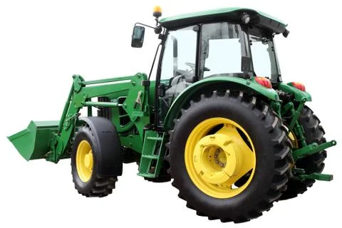 Green Tractor-loader. Stock Photos
