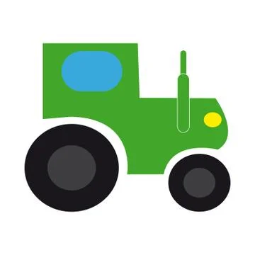 Green tractor on white background Stock Illustration