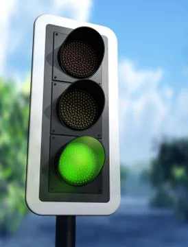 Green traffic light Stock Illustration