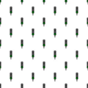 Green traffic light repeating pattern seamless background Stock Illustration