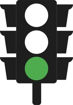 Green Traffic Light vector icon. Traffic signal sign. Go signal Stock Illustration