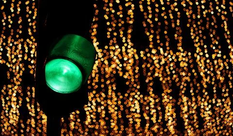 Green traffic lights  Foto stock