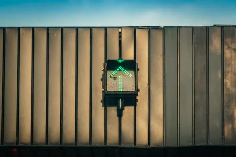 Green trafic arrow Stock Photos