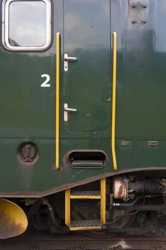 Green train door Stock Photos