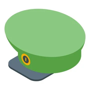 Green train driver cap showing uniform profession Stock Illustration