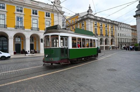 A green tram Stock Photos