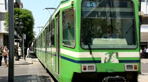 Green tramway Stock Footage 775331