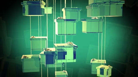 Green Transparent Box Slung Stock Footage 949396