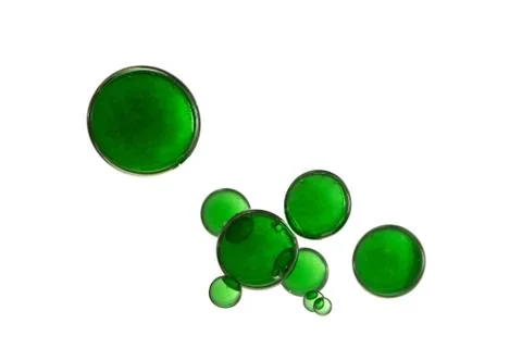 Green transparent bubbles Stock Photos