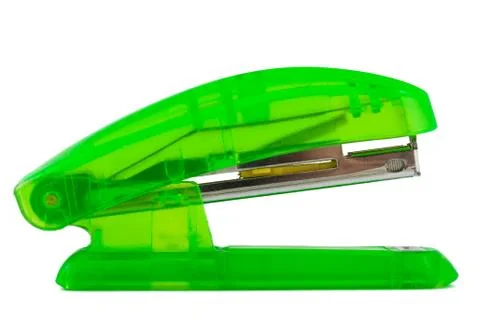 Green transparent stapler Stock Photos