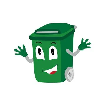 Green Trash Cartoon Illustrazione stock