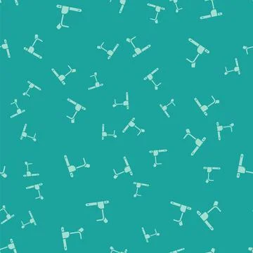 Green Treadmill machine icon isolated seamless pattern on green background Illustrazione stock