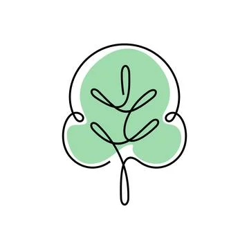 Green tree abstract one line vector illustration Stock Illustration
