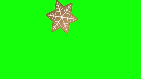Green Tree and Star and Screen and Snow Green Screen Stock Footage 339444254