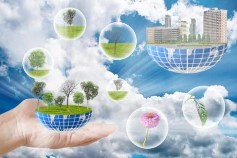 Green tree for earth. Stock Photos