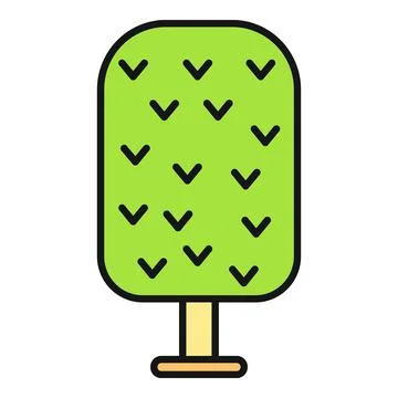 Green tree flat line icon vector illustration イラスト素材