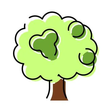 Green tree with flowing lines illustration concept Stock Illustration