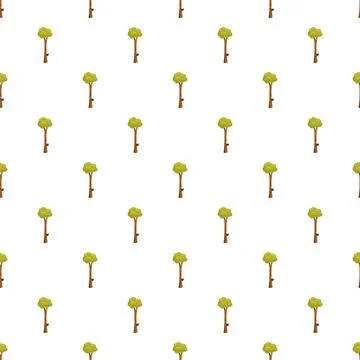 Green tree forest pattern seamless white background Illustrazione stock
