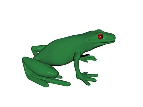 Green tree frog with red eyes Stock Illustration