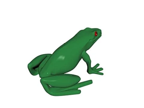 Green tree frog with red eyes Stock Illustration