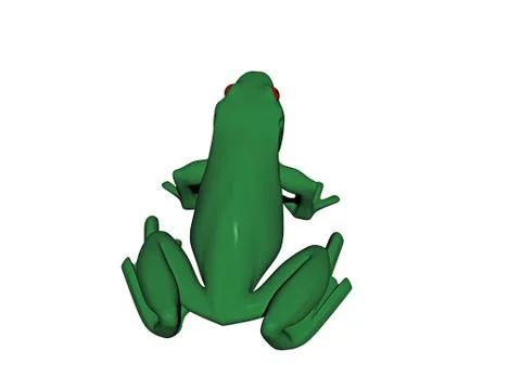 Green tree frog with red eyes Stock Illustration