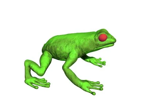 Green tree frog with red eyes Stock Illustration