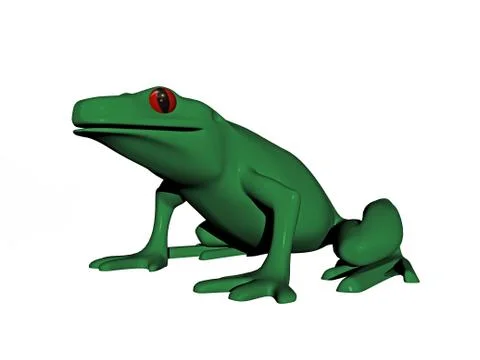 Green tree frog with red eyes Stock Illustration