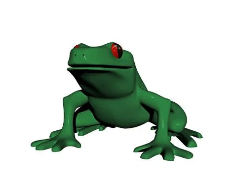 Green tree frog with red eyes Stock Illustration